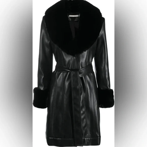 Alice + Olivia | Stari Vegan Leather Faux Fur Coat in Black
revolve clothing - Picture 4 of 6